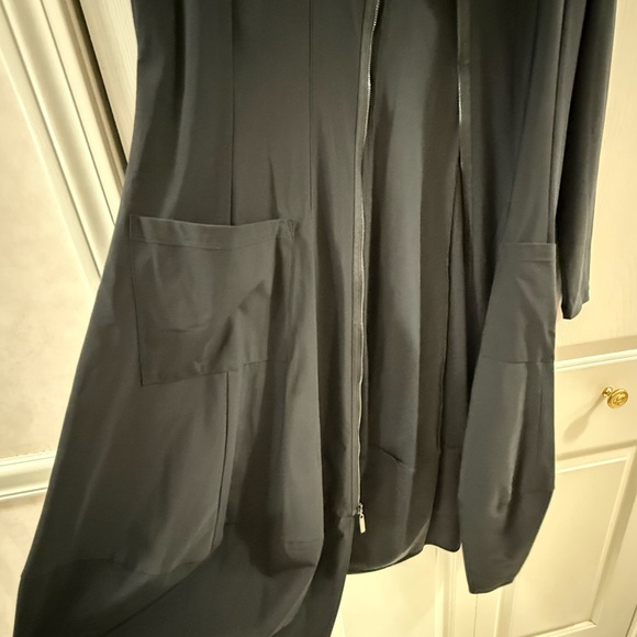 Jason by Comfy USA Black Zip Front Lagenlook Dress Jacket J309 Medium Made USA - Picture 11 of 12